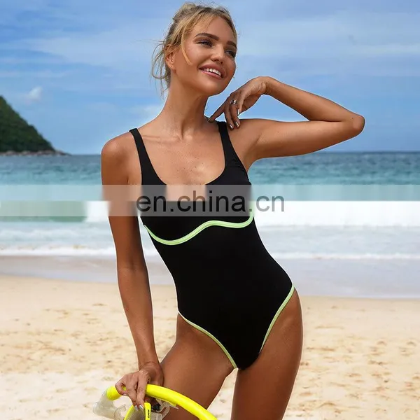 Hot Sale OEM 2022 Swimwear Custom Black Bathing Suits For Women Tummy Control Swimwear High Leg High Cut One Piece Swimsuit photo-2