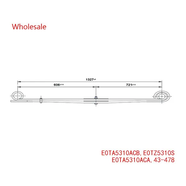 E0TA5310ACB, E0TZ5310S, E0TA5310ACA, 43-478 Medium Duty Vehicle Front Axle Wheel Parabolic Spring Arm Wholesale For Ford photo-2