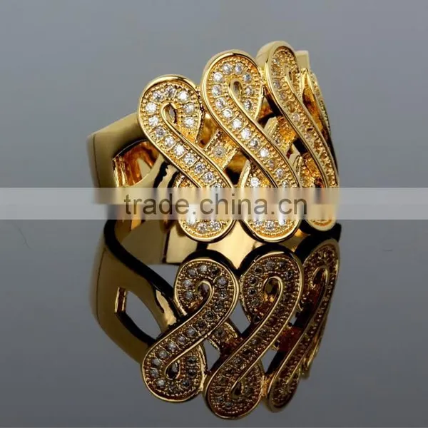 Luxury Design Jewelry Quality Zircon Crystal Pave Setting 8 Shape Party Ring photo-6