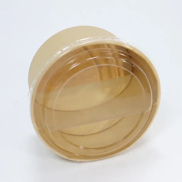Thick Kraft Paper Packing Bowls Disposable Takeaway Paper Packaging Cups With Lids Wholesale Custom photo-5