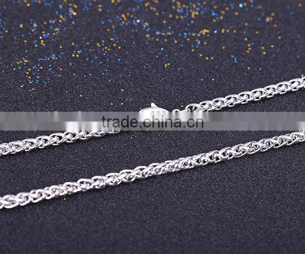 2015 Fashion Jewelry Rhodium Plated Brass Chain Twisted Necklace photo-4