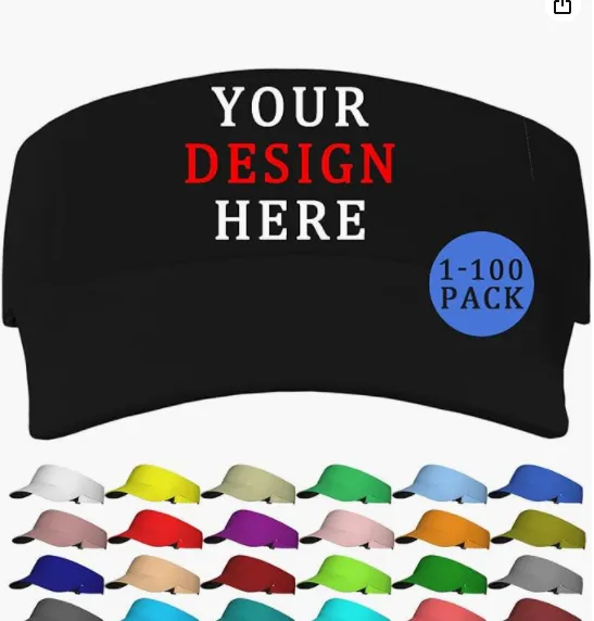 Custom Visor Cap Bulk Design Your Own Text Logo Photo Picture Personalized Visor