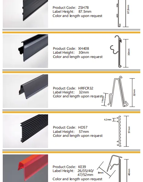 Durable Price Display Strips for Retail and Supermarket Shelving Data Strip Shelf