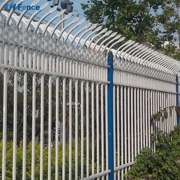 Easily Assembled Curved Top Metal Fence Powder Coated Top Fence