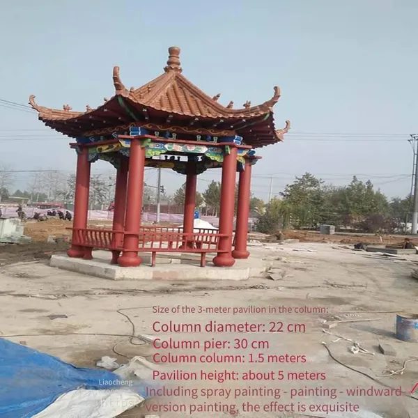 Cement Four - Cornered and Six - Cornered Pavilions, Outdoor Courtyard Anti - Corrosion and Antique - Style Pavilions With a Simple Style photo-5