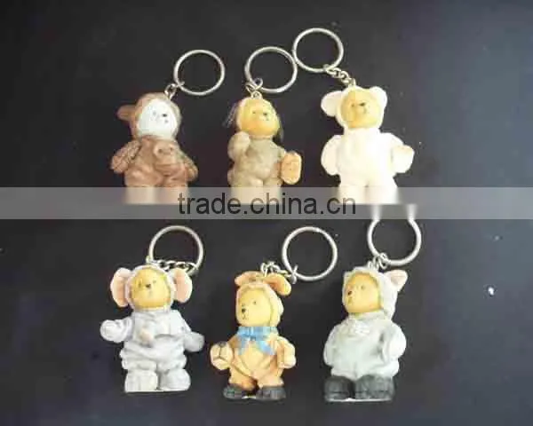 Hot Sale Gift Resin Beautiful Custom Souvenir Animal Keyring With Metal