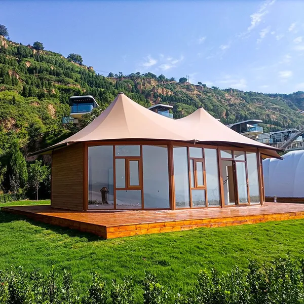 Prefab House Modular Steel Glamping Luxury Tent With Bathroom Hotel Tent Eco Waterproof 4season Family Resort Camp photo-2