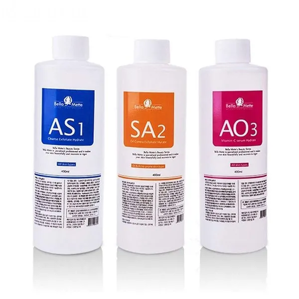 Professional 400ml Hydra Dermabrasion Facial Serum - As1 Sa2 Ao3 Liquid Formula for Small Bubble Machine