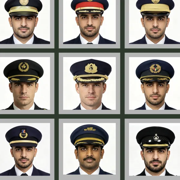 Peaked Cap for Police Uniform, 100% Wool Blend, 360gsm, 6-Panel, Patent Leather Trim, 58-60cm