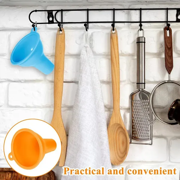 Food Grade Wide Mouth Silicone Funnel Big Canning Kitchen Funnels for Liquid Powder Oil Milk Bean Filling Transfer Wide-Opening photo-2