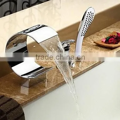 Three Holes Waterfall Bathtub Faucet Bath Tub Mixer Taps Bathtub Mixer photo-3