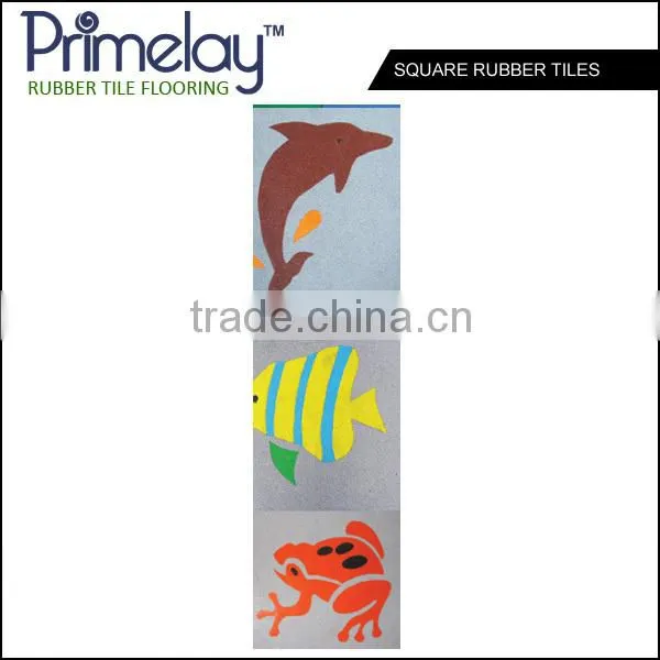 Beautiful Patterned Rubber Tiles For Children Room / Playground (Square Shape) photo-2