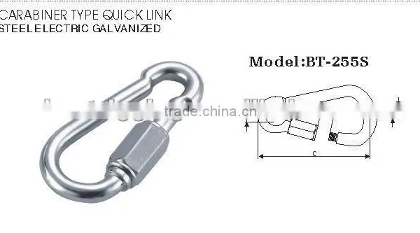Steel Electric Galvanized Wide Jaw Quick 5*62mm Link Snap Hook Karabiner Rigging Manufacturer photo-5