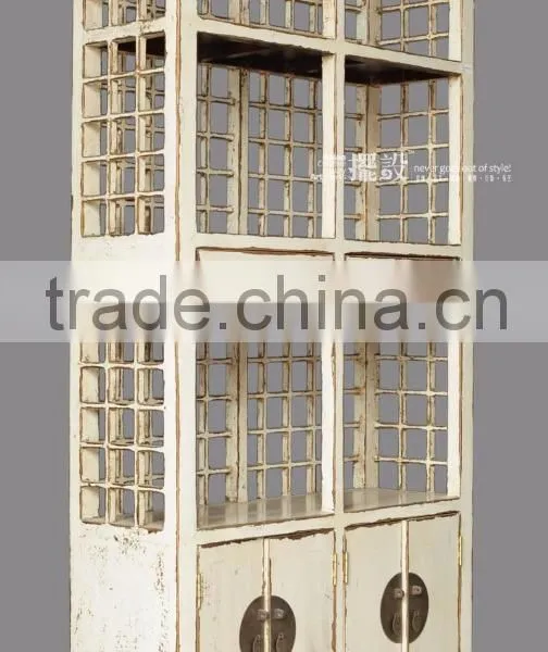 Antique Recyle Wood Carved Bookshelf Bookcase photo-3