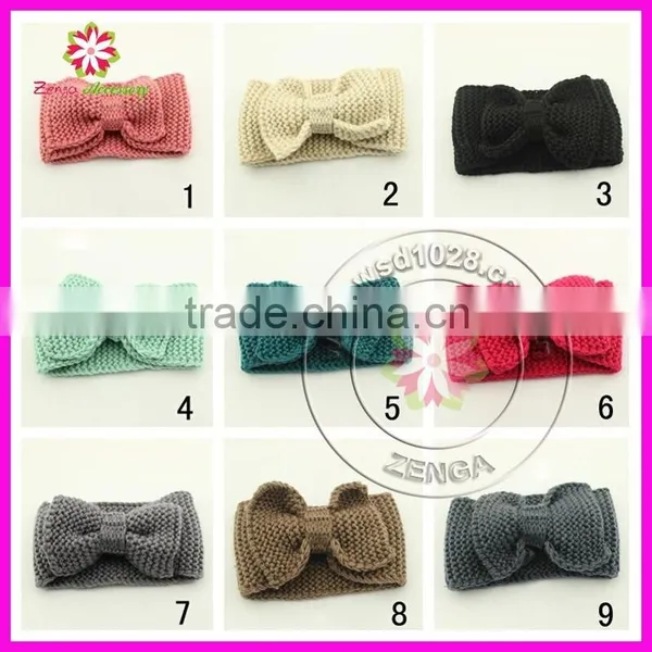 Fashion Women Ladies Bow Crochet Headband Knit Headwrap Ear Warmer Hairband photo-2