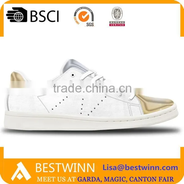 2016 Italian Newest Casual Shoes Fashion Golden Cup Toe Design Shoes Hot Sale Metal PU Shoes Quality Choice photo-3