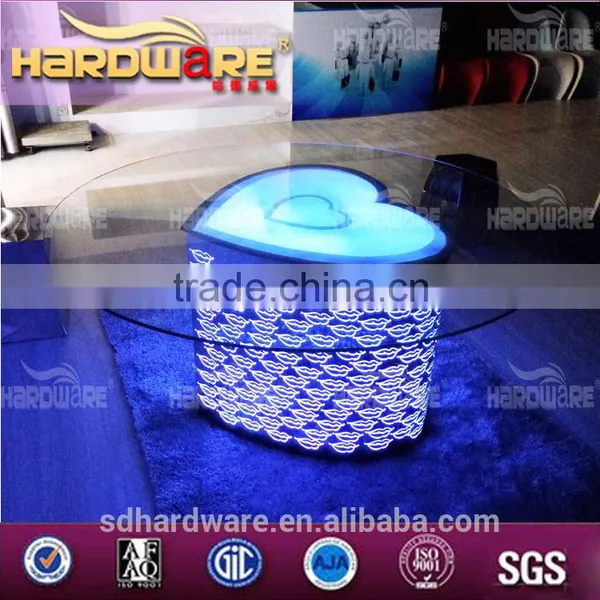 New Model Led Bar Table,glass Round Led Light up Wedding Table photo-2