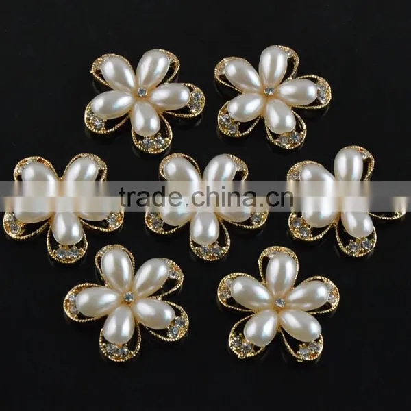 DIY Flower Pearl Embellishment,Hollow Out Flower Pearl Embellishment Flat Back Quality Choice photo-2