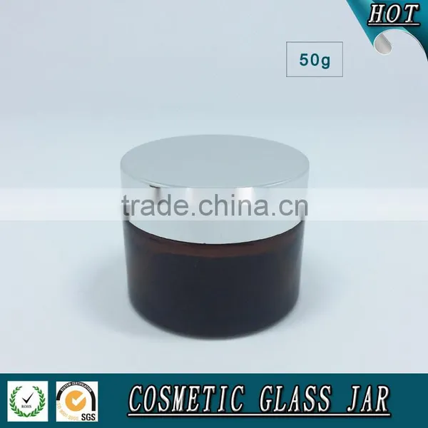 50ml Amber Cosmetics Glass Cream Jar photo-3
