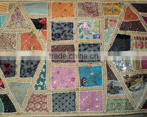 Ethnic Boho Indian Wall Hangings Patchwork Tapestry photo-4