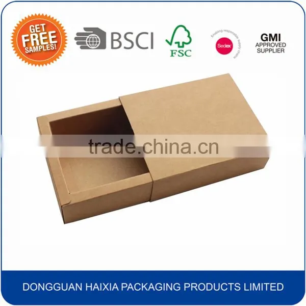 Eco-friendly Wholesale Kraft Paper Drawer Box Slide Open Box photo-2