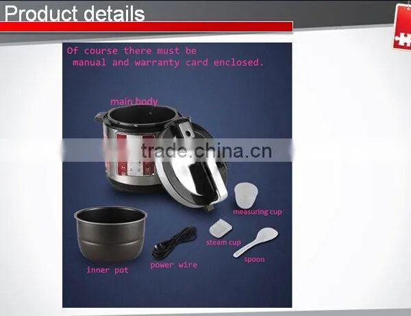 Zhongshan 4L Safety Protection Stainless Steel Housing Multi Functions Mechanical Knob Control Electric Pressure Cookers With CE photo-2