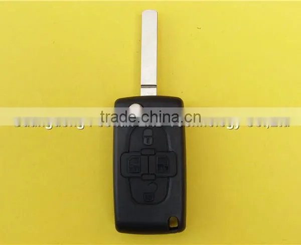 Best Sell 4 Buttons Flip Key Shell for Peugeot 307 Without Battery Place photo-2