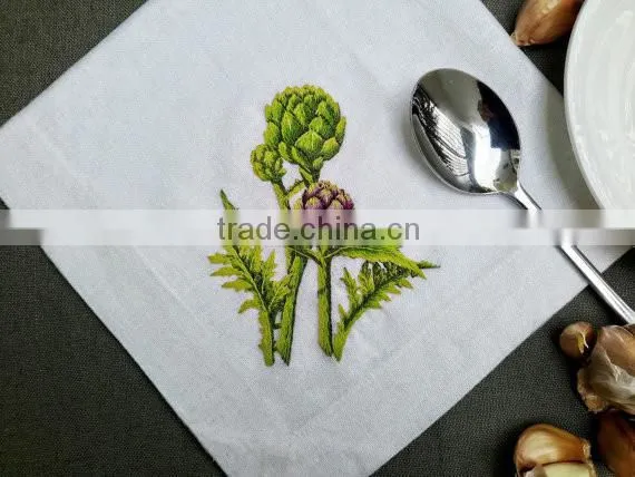 Hand Embroidered Napkins, Linen Napkins With Embroidered photo-3