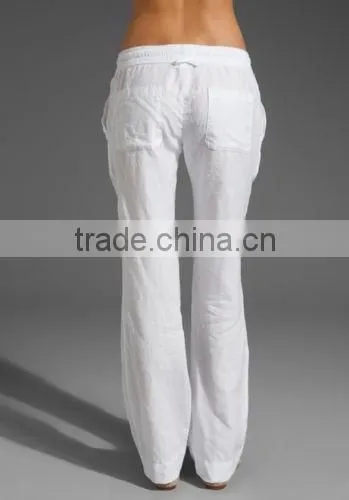 White Casual Pants for Women photo-2
