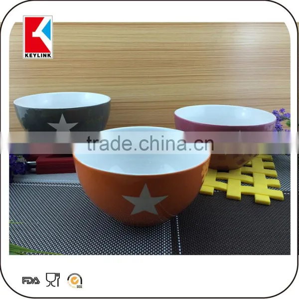Popular Ceramic Cereal Bowl With Star Logo Printed Soup Bowl Stoneware photo-2