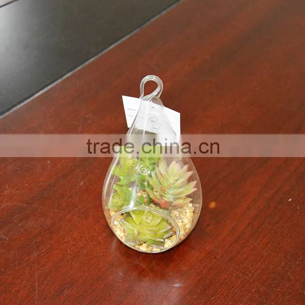 Artificial Plants Succulent Plant Hanging Glass Terrarium photo-3
