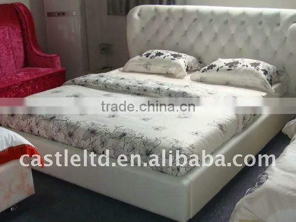 Leather Upholstered Bed and Bedding