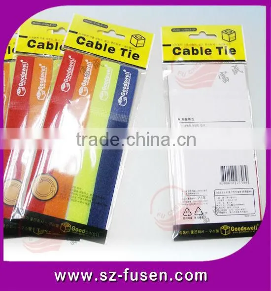 Hot Sale Magic Tape Cable Tie Colorful Hook and Loop Battery Ties With Logo Print photo-6