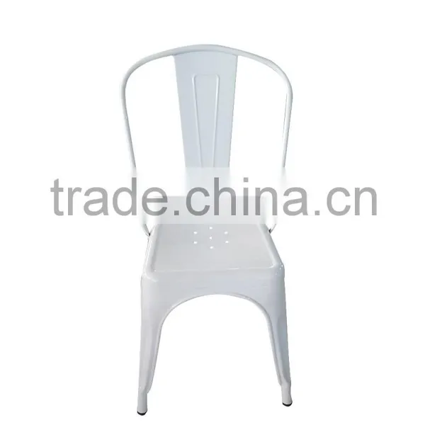 Industrial Metal Side Chair Gloss Finish Dinning Colorful Stackable Chair photo-4