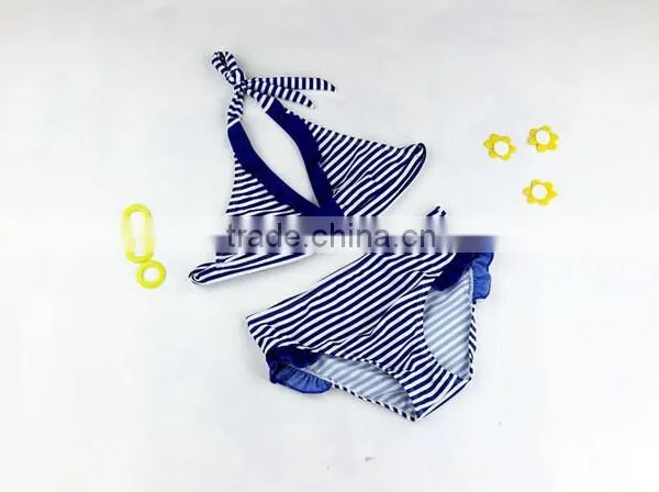 2016 Brand Baby Blue Strings Girls Swimsuit Print Bikini photo-6