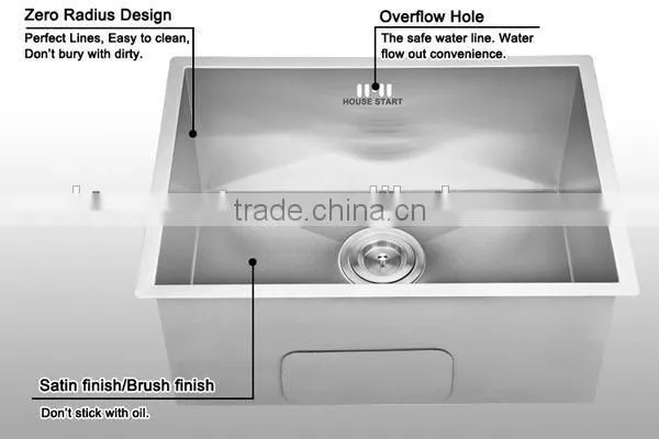 Commonly Used Garden Outdoor Sink 16 Gague Undermouint Single Handmade Kitchen Sink photo-3