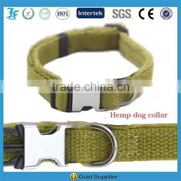 LF Classic Natural Hemp Pet Dog Collar With Soft Lint