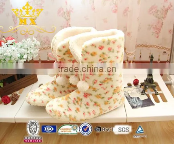 Shining Trim Warm Winter Faux Fur Glitter Ankle Indoor Boot for Girls photo-2