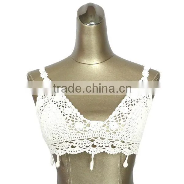 Women's Summer Sexy Handmade Crop Top Crochet Bikini photo-3