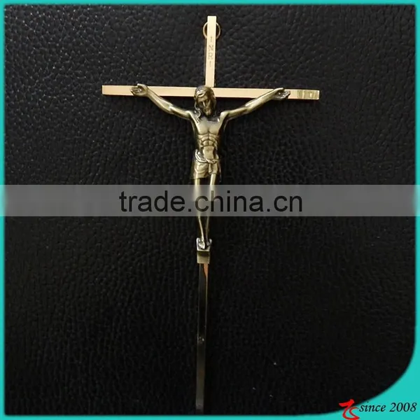 Antique Bronze Color Zinc Alloy Hanging Wall INRI Christ Cross Crucifix Home Office Statue Figure photo-4