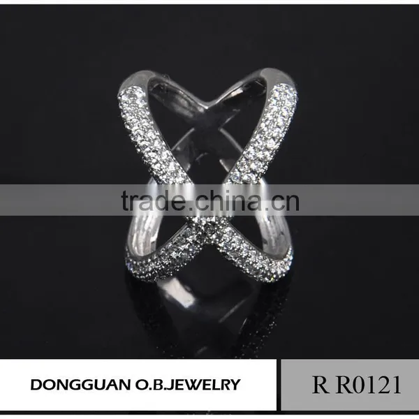Jewelry White Rhodium Ring, Ladies New Design White Gold Finger Ring photo-3