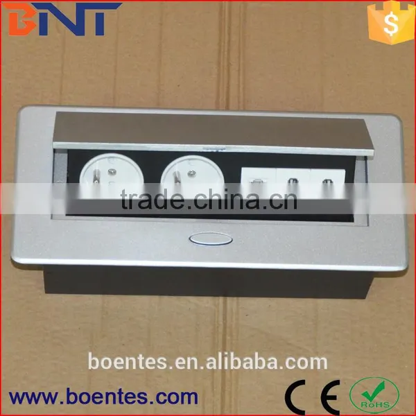 Tabletop/Desktop Pop Up Power Outlet With French Standard Sockets+USB+Data photo-3