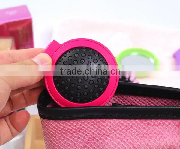 Yiwu Wholesale High Quality Mini Round Shape Folding ABS Head Massage Comb With Mirrow photo-3