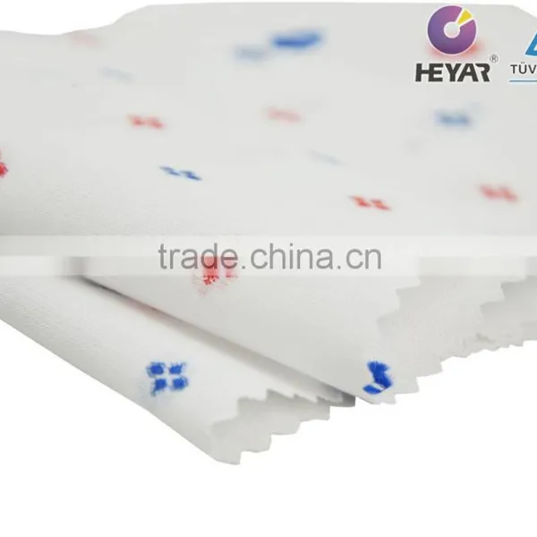 Red and Blue Diamond Flower Design White Jacquard Fabric for Shirt