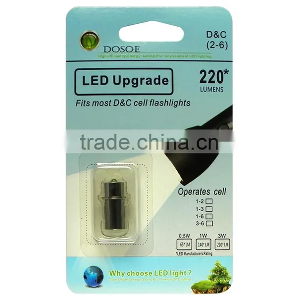 High Power 3w LED Bulb for 2-C 2-D 2-AA Cell Torch Flashlights photo-4