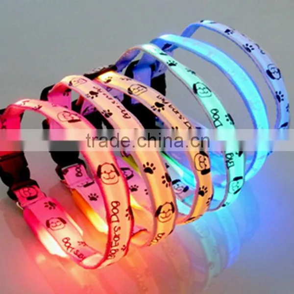 Glow Pet Cat / Dog LED Collar Safety Necklace Flashing Lighting Up Collar