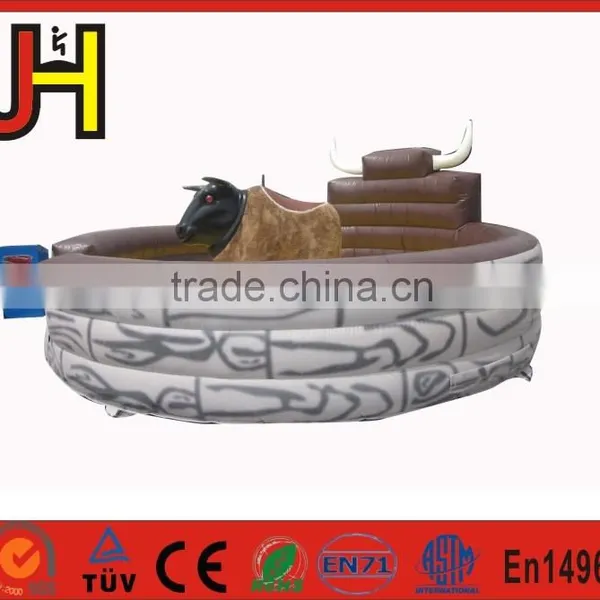 Large Interactive Game Mechanical Rodeo Bull With Inflatable Mattress For Amusement Park photo-5