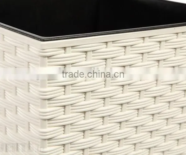 Wholesale Elegant White Resin Wicker Decorative Indoor Plant Pots photo-3