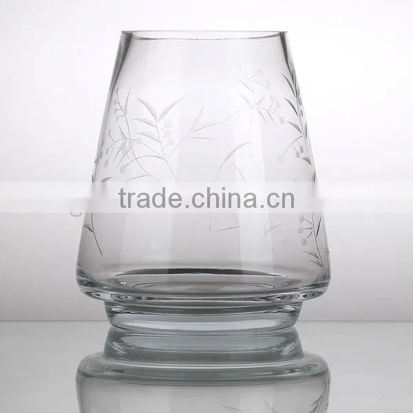 Tall Cube Glass Vase With Decorative Flowers photo-5