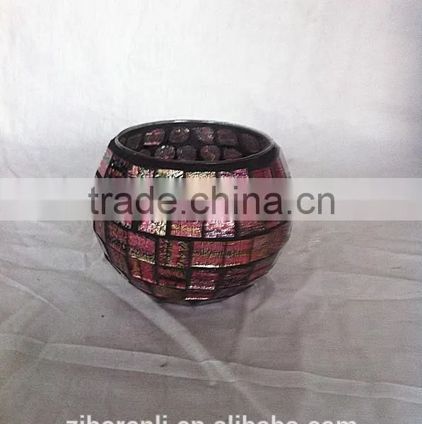 Color Mosaic Modern Flower Vase Tall Glass photo-6